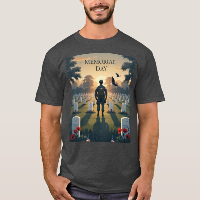 Camiseta Memorial Day Tribute Trabalho de arte - Honrando A (Frente)