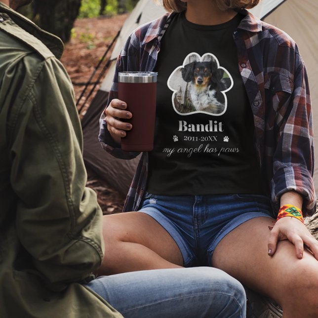 Camiseta Memorial de Adição de Foto Pet de Quadro de Paw (Criador carregado)