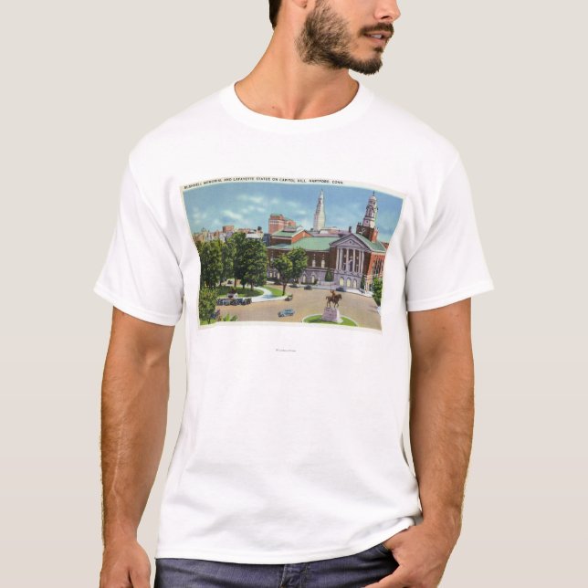 Camiseta Memorial de Bushnell, estátua de Lafayette (Frente)