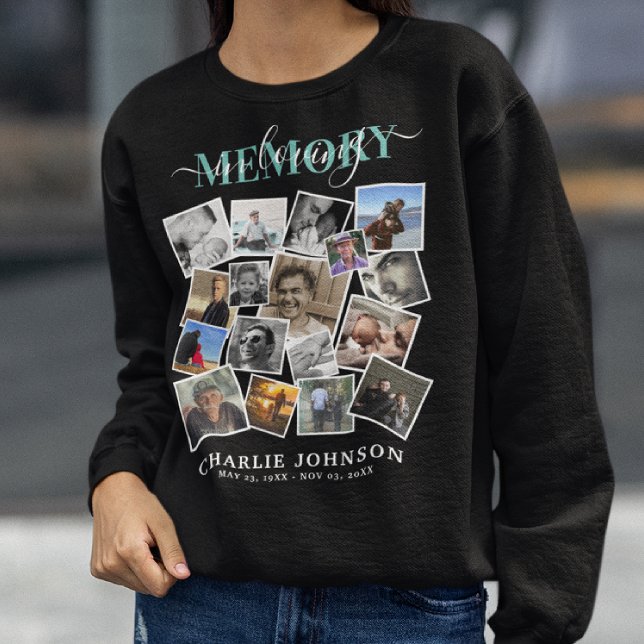 Camiseta Memorial de Colagem de Fotos em Amor (Criador carregado)