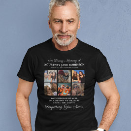 Camiseta Memorial de Colagem de Fotos In Memoriam
