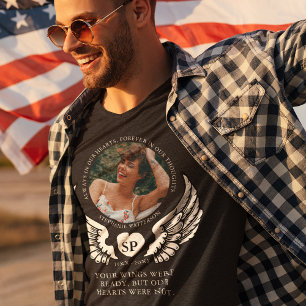 Camiseta Memorial de Foto e Anjo Wings