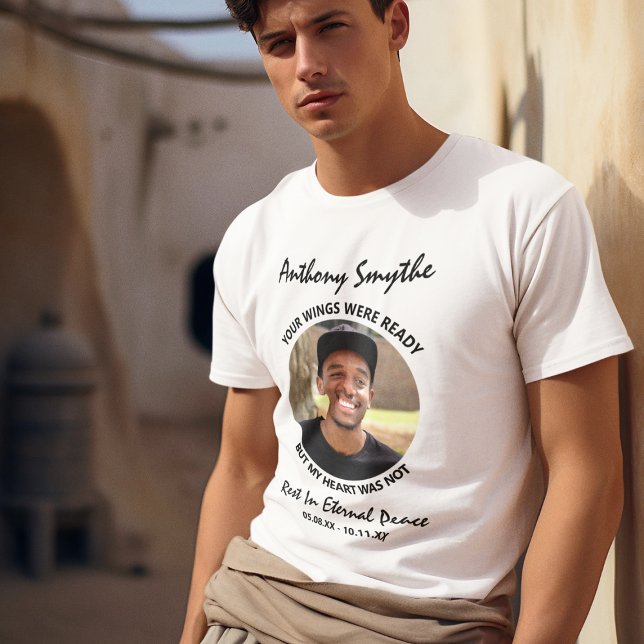 Camiseta Memorial de Foto Personalizada Moderna (Criador carregado)