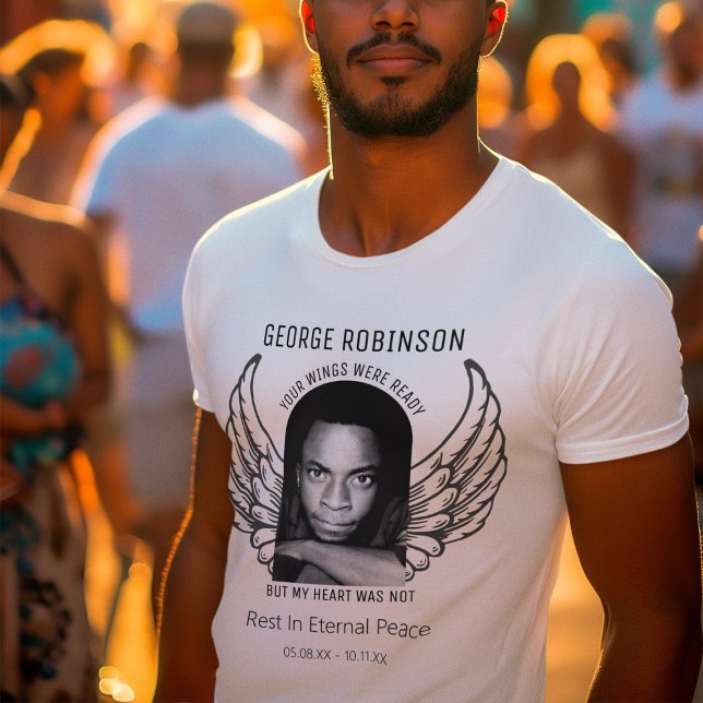 Camiseta Memorial de Foto Personalizada Moderna (Criador carregado)