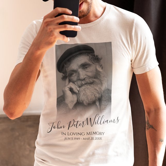 Camiseta Memorial de Fotografias Personalizadas Moderno (Criador carregado)