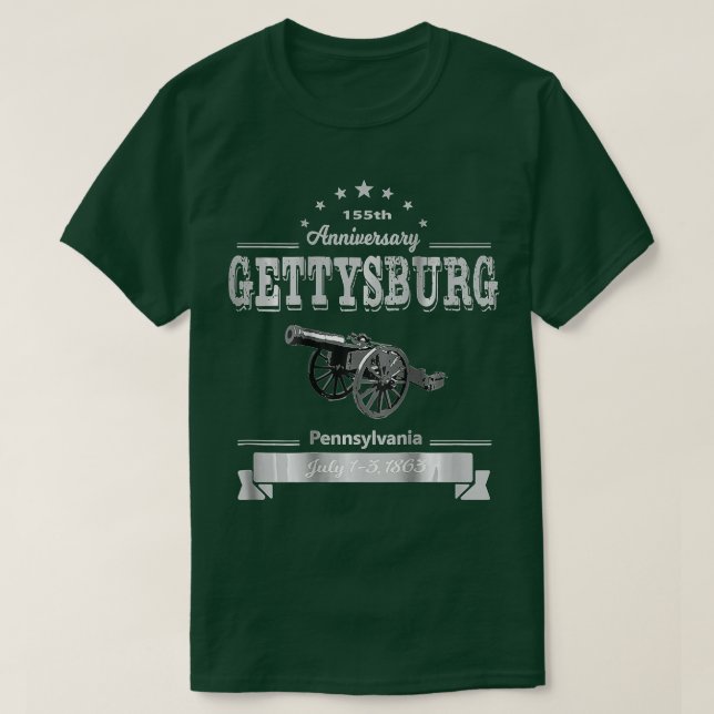 Camiseta Memorial do 155º Aniversário de Gettysburg (Frente do Design)