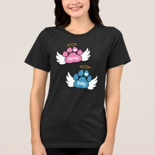 Camiseta Memorial dos Cães nas Asas Anjos 2 Rosa e Azul