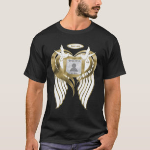 Camiseta Memorial Dourado   Adicionar Foto com Asas, Coraç