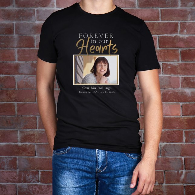 Camiseta Memorial Fotográfico Dourado do Script Forever em  (Criador carregado)