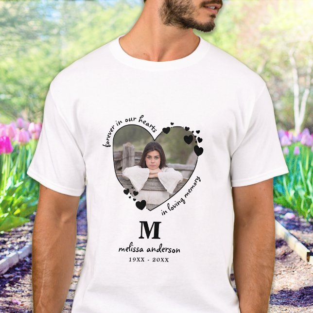Camiseta Memorial Fotográfico Personalizado dos Corações do (Criador carregado)