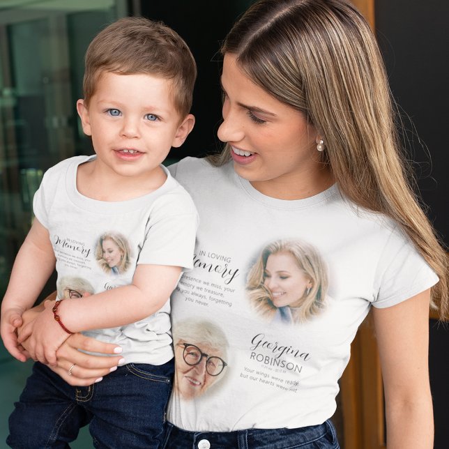 Camiseta Memorial Moderno Antes e Depois de Foto (Criador carregado)