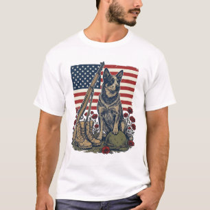 Camiseta Memorial Patriótico Blue Heeler Gravura Vintage S