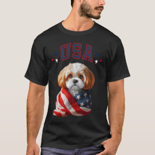 Camiseta Memorial Patriótico da Bandeira do Câncer Cavachon
