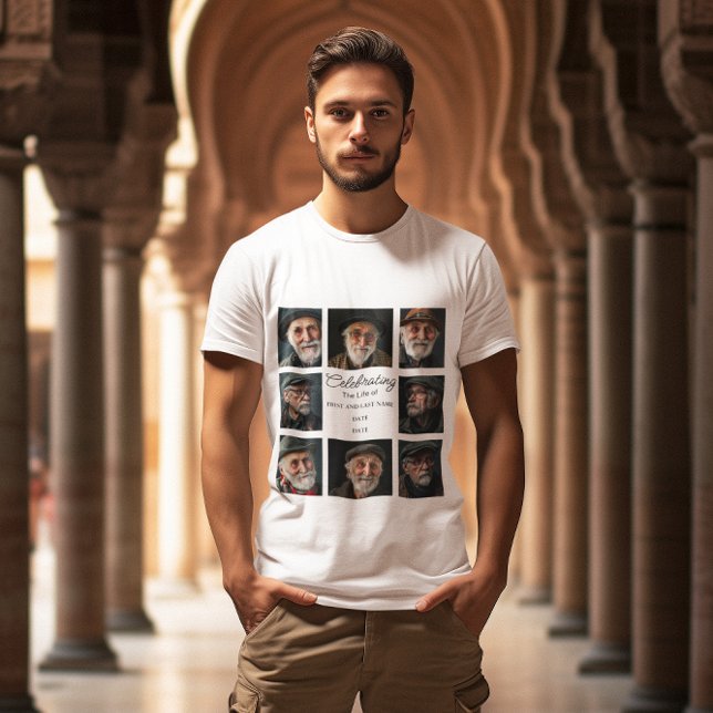 Camiseta Memórias Cerejadas: Colagem Fotográfica Memorial T (Criador carregado)