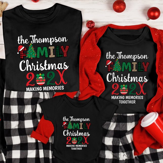 Camiseta Memórias de Fazer de Natal da Família Personalizad (Criador carregado)
