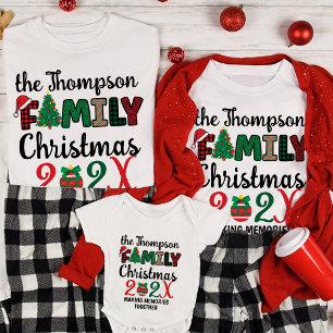 Camiseta Memórias de Fazer de Natal da Família Personalizad