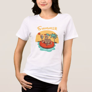 Camiseta Memórias de Verão Salgadas Esqueleto de Praia Retr