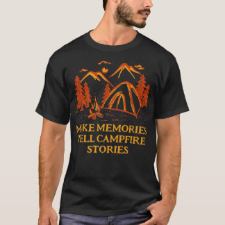 Camiseta Memórias Dizem Histórias de Campfire Acampando Ami