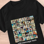 Camiseta Memórias personalizadas de 36 fotos modernas da fa<br><div class="desc">Adicione fotos personalizadas de cão,  gato ou pássaro,  família e amigos com quadro simples</div>