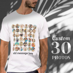 Camiseta Memórias personalizadas de 36 fotos modernas da fa