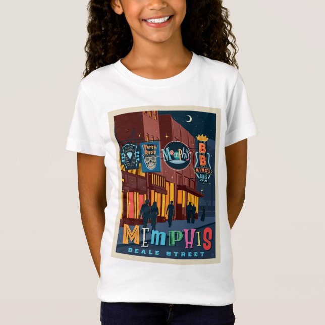 Camiseta Memphis TN | Beale Street Neon (Frente)
