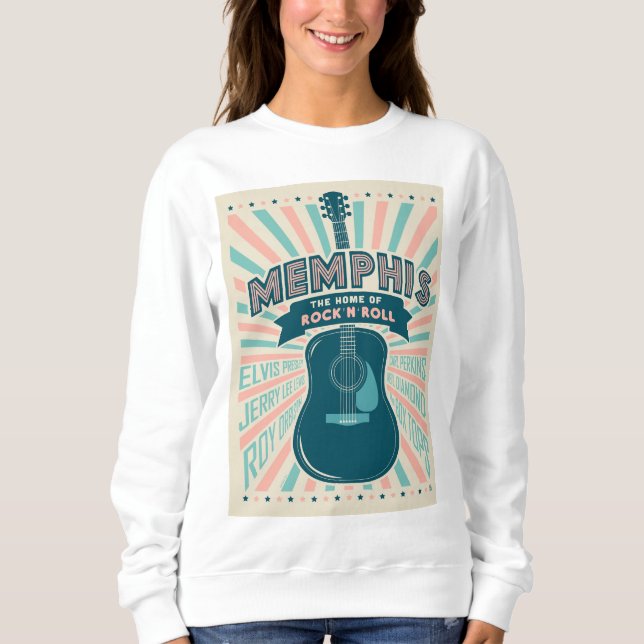 Camiseta Memphis, TN: Série Guitarra | Rock-N-Roll (Frente)