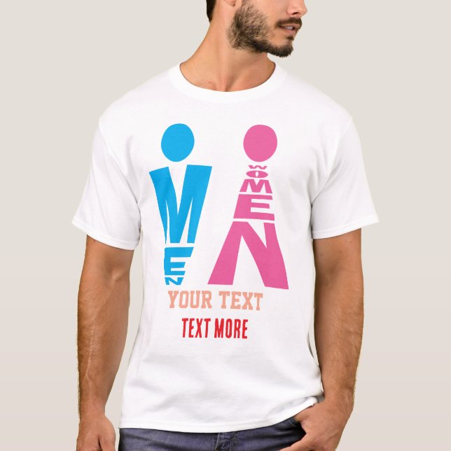 Camiseta Men and Women Typography Icon Design (Frente)