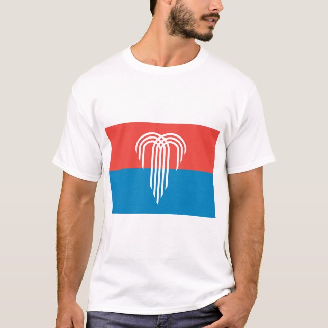 Camiseta Men T Shirt with Flag of Kansas City, Missouri (Frente)