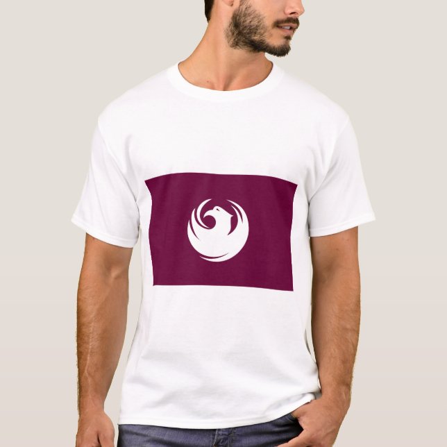 Camiseta Men T Shirt with Flag of Phoenix City, Arizona (Frente)