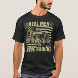 Camiseta Men Truck Driver Real Men Dirigem Caminhões Americ