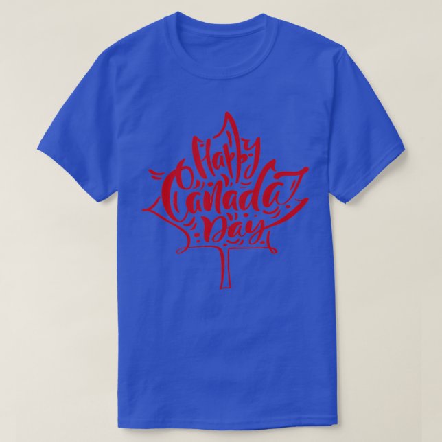 Camiseta Men Women Happy Canada Day Design Mapeando Folha F (Frente do Design)