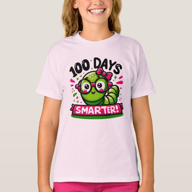 Camiseta Menina 100 Dias Mais Inteligente (Frente)
