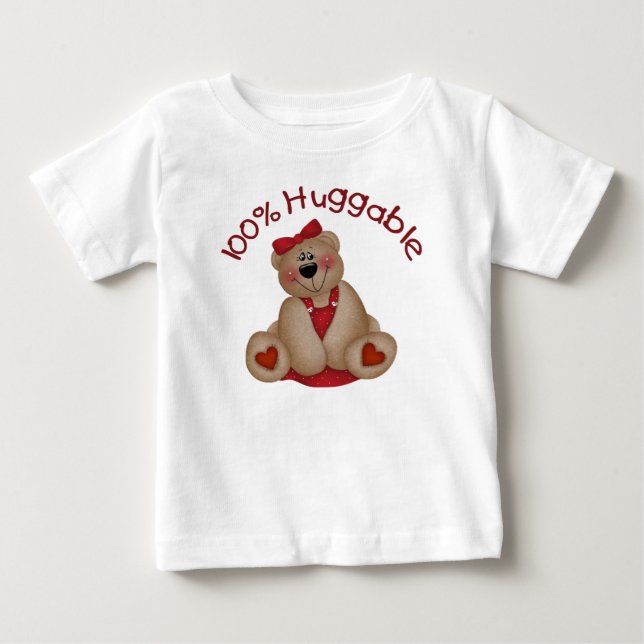 Camiseta Menina 100% Huggable (Frente)