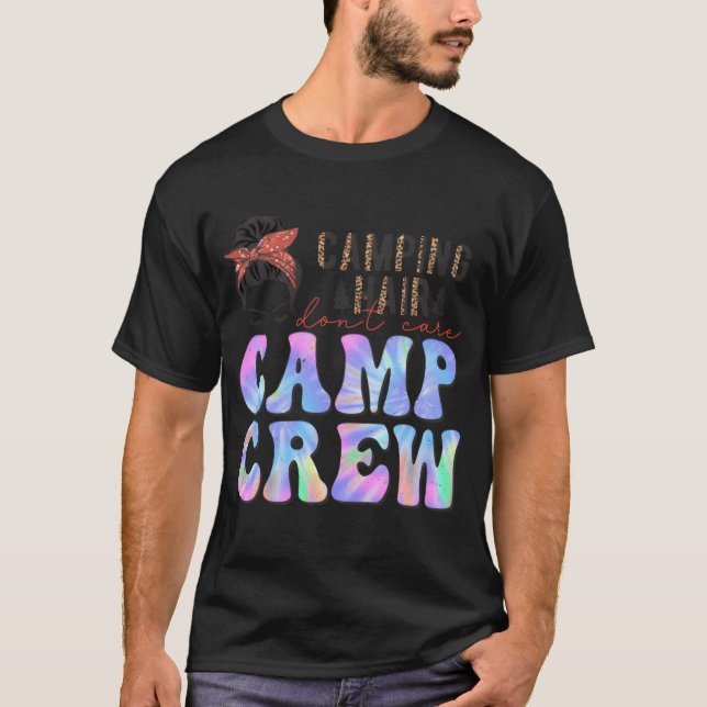 Camiseta Menina Acampando Cabelo Não Se Importa Equipe de A (Frente)