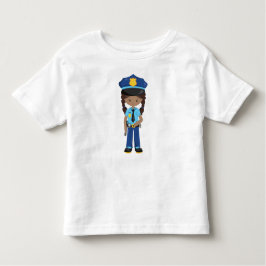 Camiseta Menina Afro-Americana, Garota da Polícia, Oficial