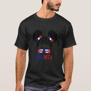 Camiseta Menina Afro Cubana Bebê Meninas Pequenas Bandeira 