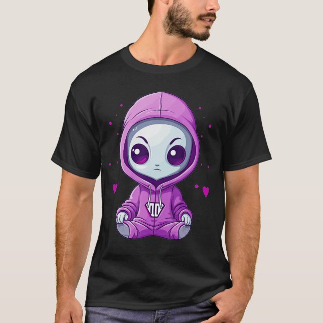 Camiseta Menina Alien Cute I Amigos alienígenas (Frente)