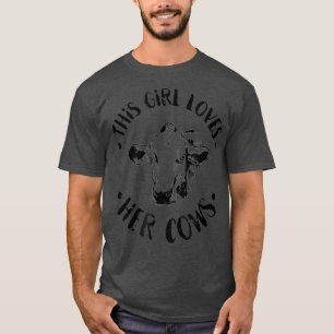 Camiseta Menina ama As Vacas, As Fazendas De Leite, Present