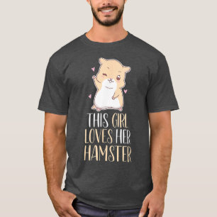 Camiseta Menina ama Seu Hamster Kawaii Pet Animal Women