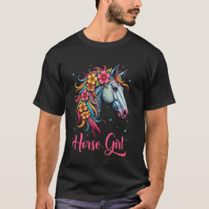 Camiseta Menina Amante de Cavalos Mulheres Roupas de Cavalo