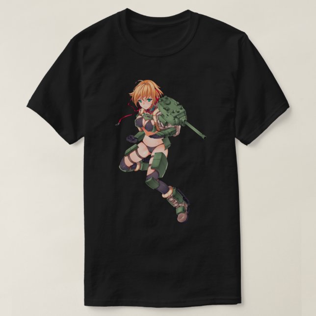 Camiseta Menina animada com design de arma legal (Frente do Design)