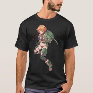 Camiseta Menina animada com design de arma legal