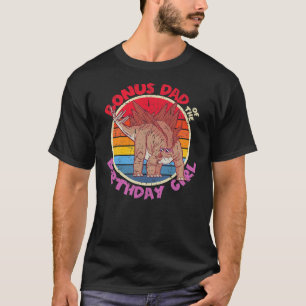 Camiseta Menina Aniversário I Bônus Pai I Stegosauro I