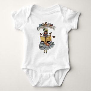 Camiseta Menina Antiga e Livro do Papai Noel do Natal