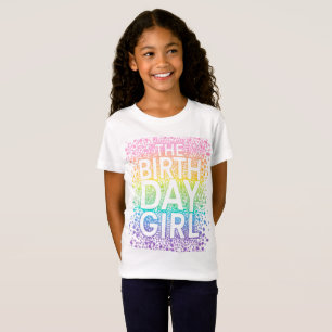 Camiseta Menina Arco-íris de Aniversário
