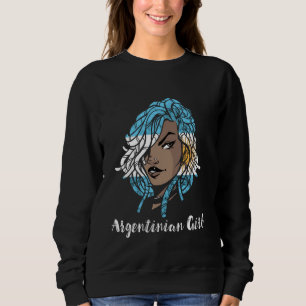 Camiseta Menina argentina Trava Cabelo Argentina Bandeira