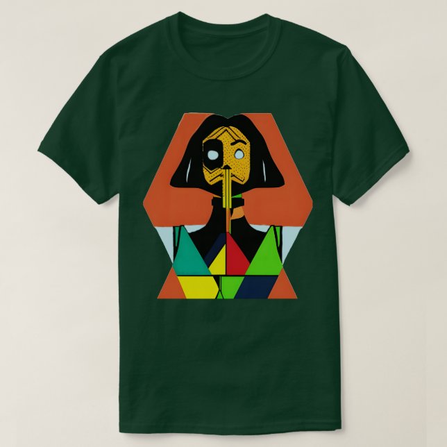 Camiseta menina assustadora (Frente do Design)