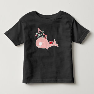Camiseta Menina Bebê com Monograma do Arco da Baleia Rosa C