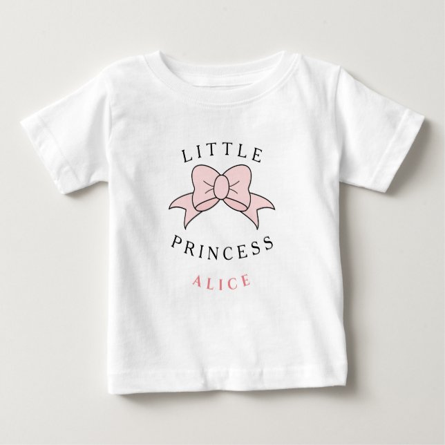 Camiseta Menina Bebê Princesa Moderna Personalizada (Frente)