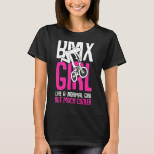 Camiseta Menina BMX Rider Bicicleta de bicicleta Garota Cor